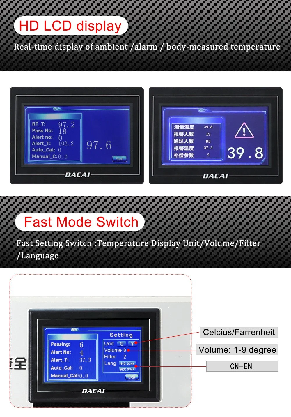 School Walk Through Non Contact Child Body Temperature Auto Scanner